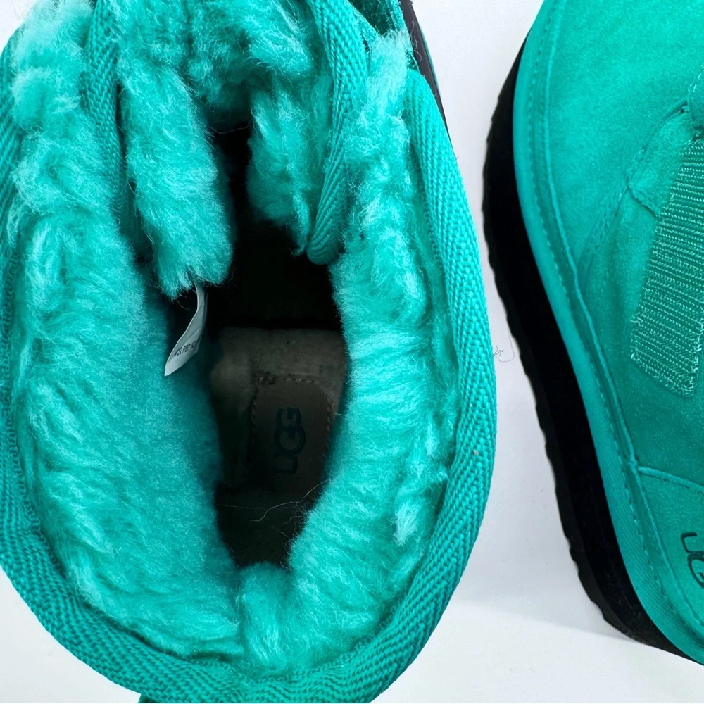 UGG Women's Teal Suede Platform Ankle Boots